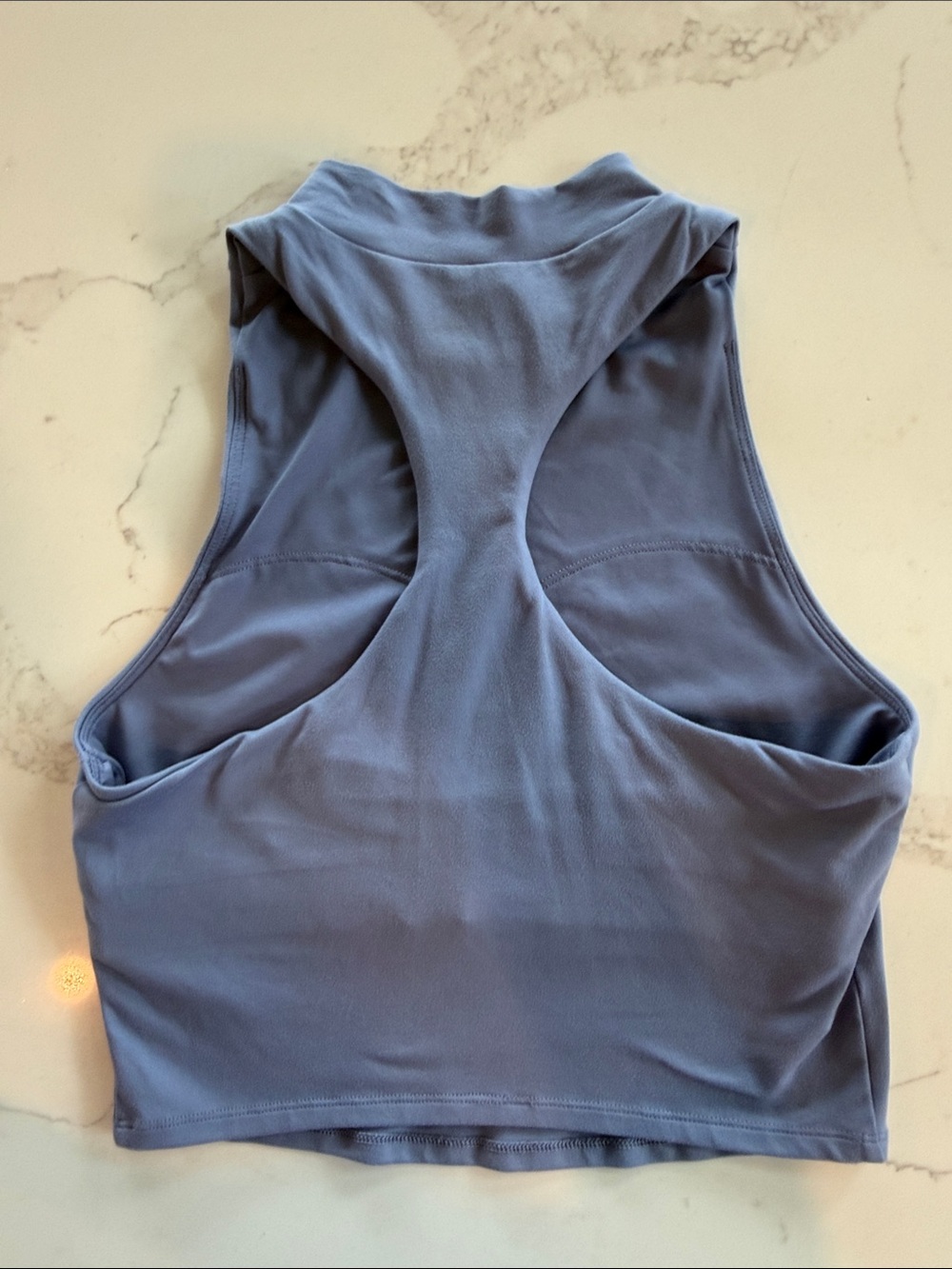ALO Yoga Slate Blue High-Neck Crop Tank - Picture 3 of 3